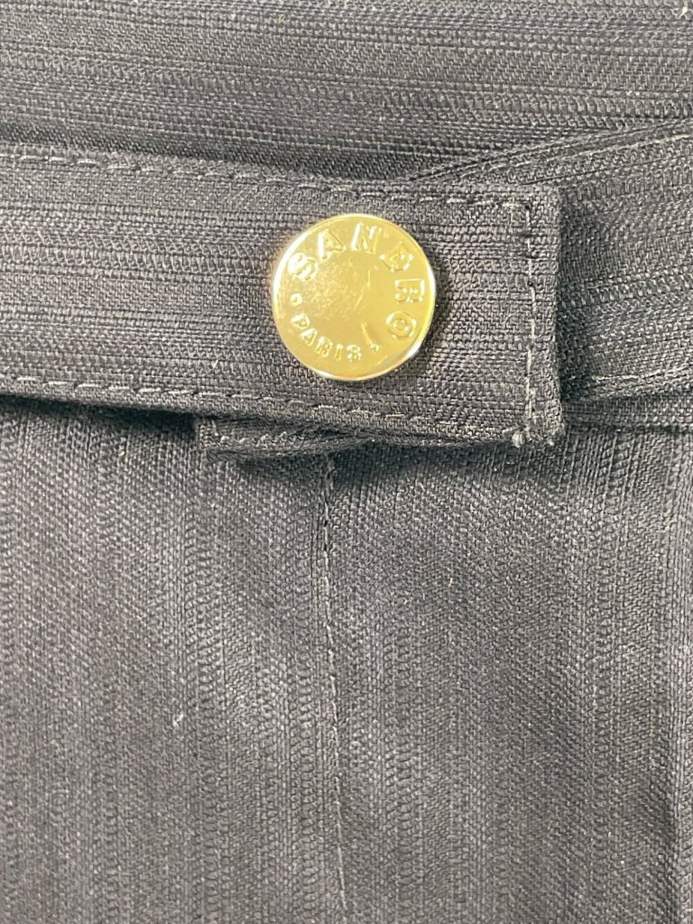 Sandro Marine Pleated Culotte Black Shorts Gold Buttons Wool-Lyocell Wmn's Sz 10 - Picture 5 of 12
